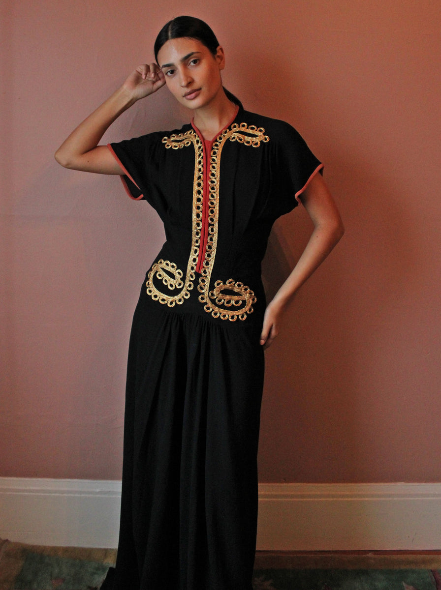 40s Gold Appliqu Gown Here Studio 40s Gold Appliqu Gown Here Studio