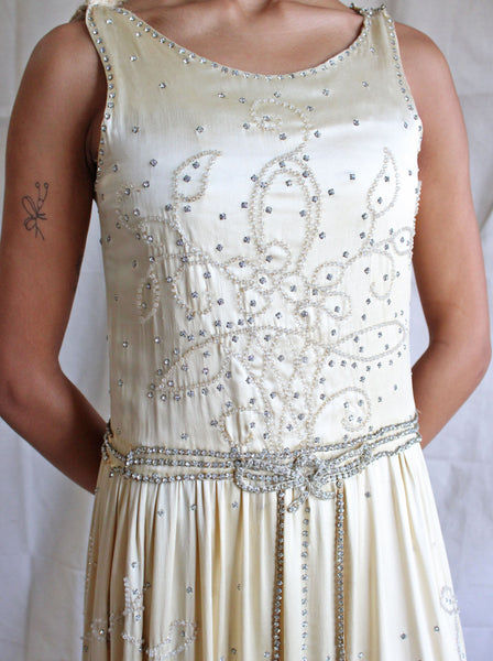 20s Couture Embellished Silk Dress