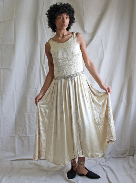 20s Couture Embellished Silk Dress