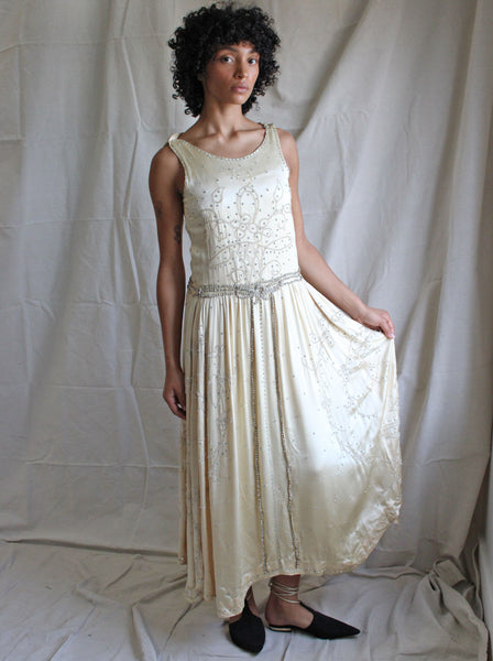 20s Couture Embellished Silk Dress