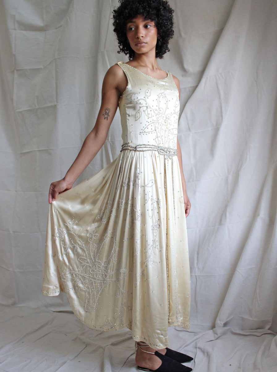 20s Couture Embellished Silk Dress – Here Studio