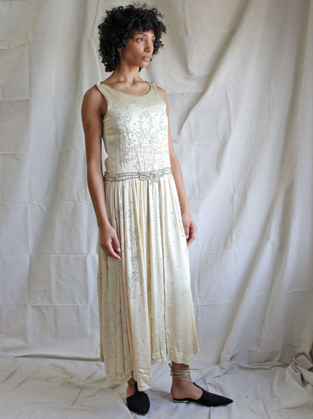 20s Couture Embellished Silk Dress