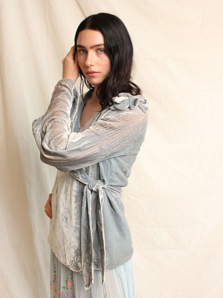 20s Asymmetrical Silk Velvet Jacket