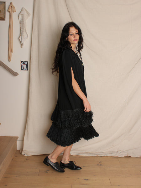 Early 20s Silk Fringe Cloak