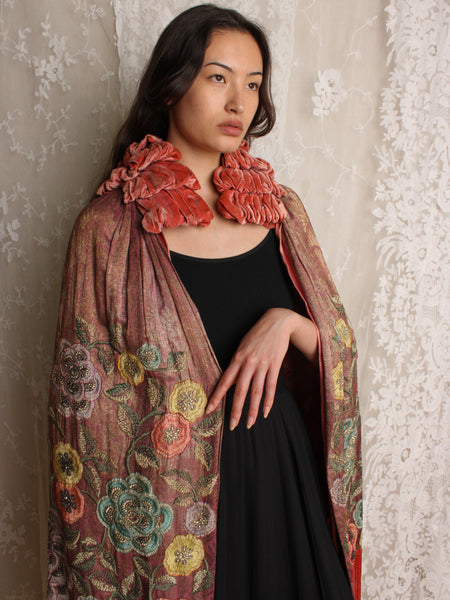 20s Embellished Lamé Cloak