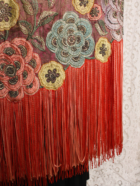 20s Embellished Lamé Cloak