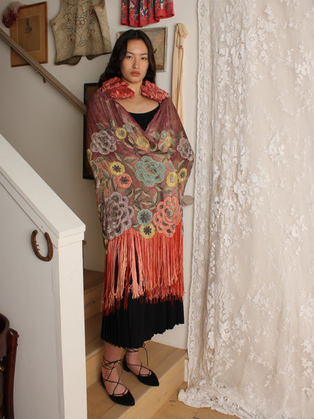 20s Embellished Lamé Cloak