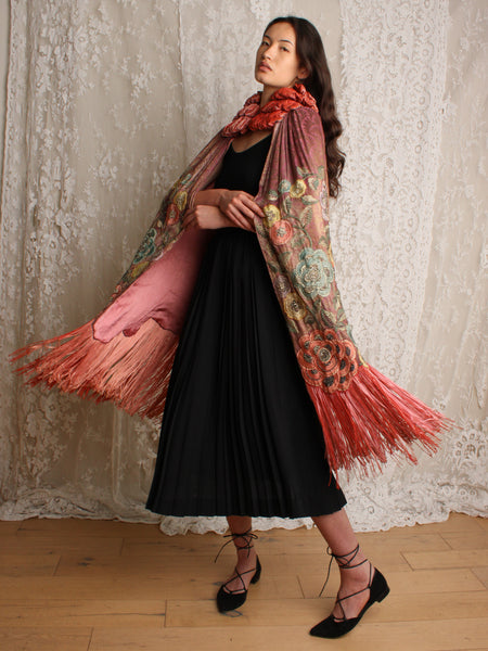 20s Embellished Lamé Cloak