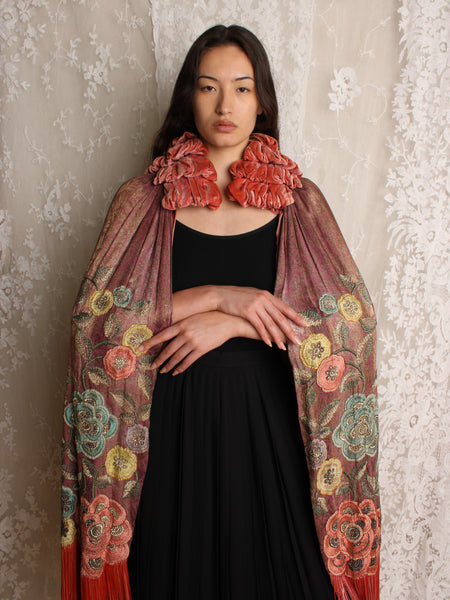 20s Embellished Lamé Cloak