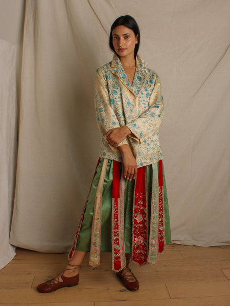 20s Embroidered Chinese Silk Jacket