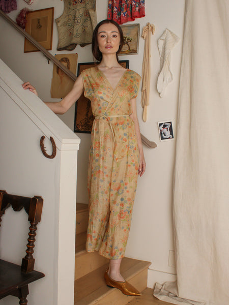 20s Pongee Silk Beach Pajamas