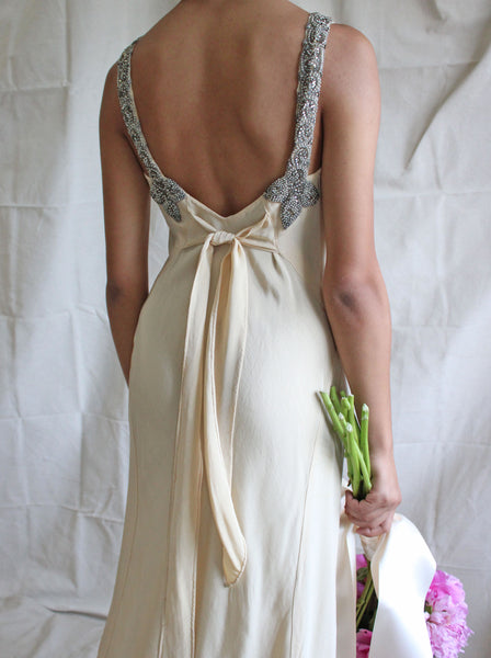 30s Beaded Strap Gown