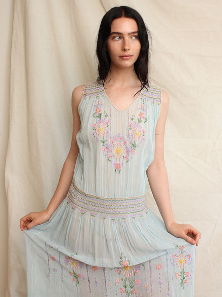 30s Hungarian Embroidered Dress