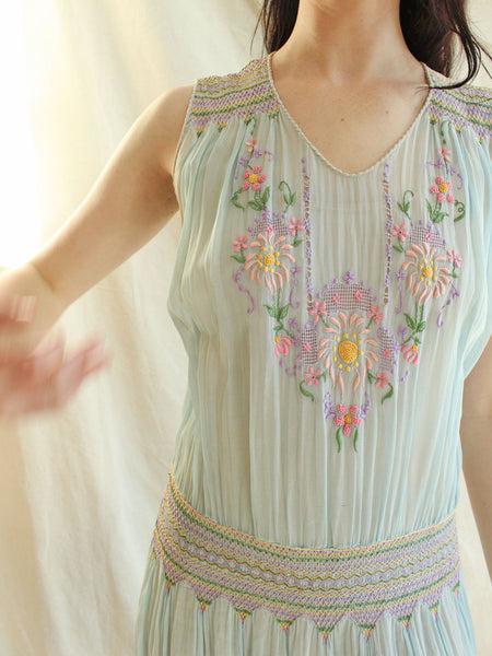 30s Hungarian Embroidered Dress