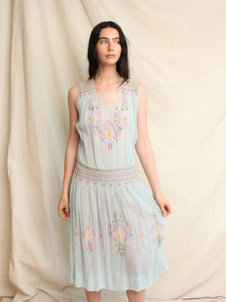 30s Hungarian Embroidered Dress