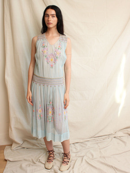 30s Hungarian Embroidered Dress