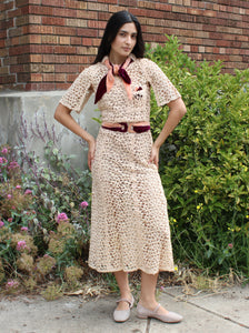 30s Lace Dress w Velvet Details