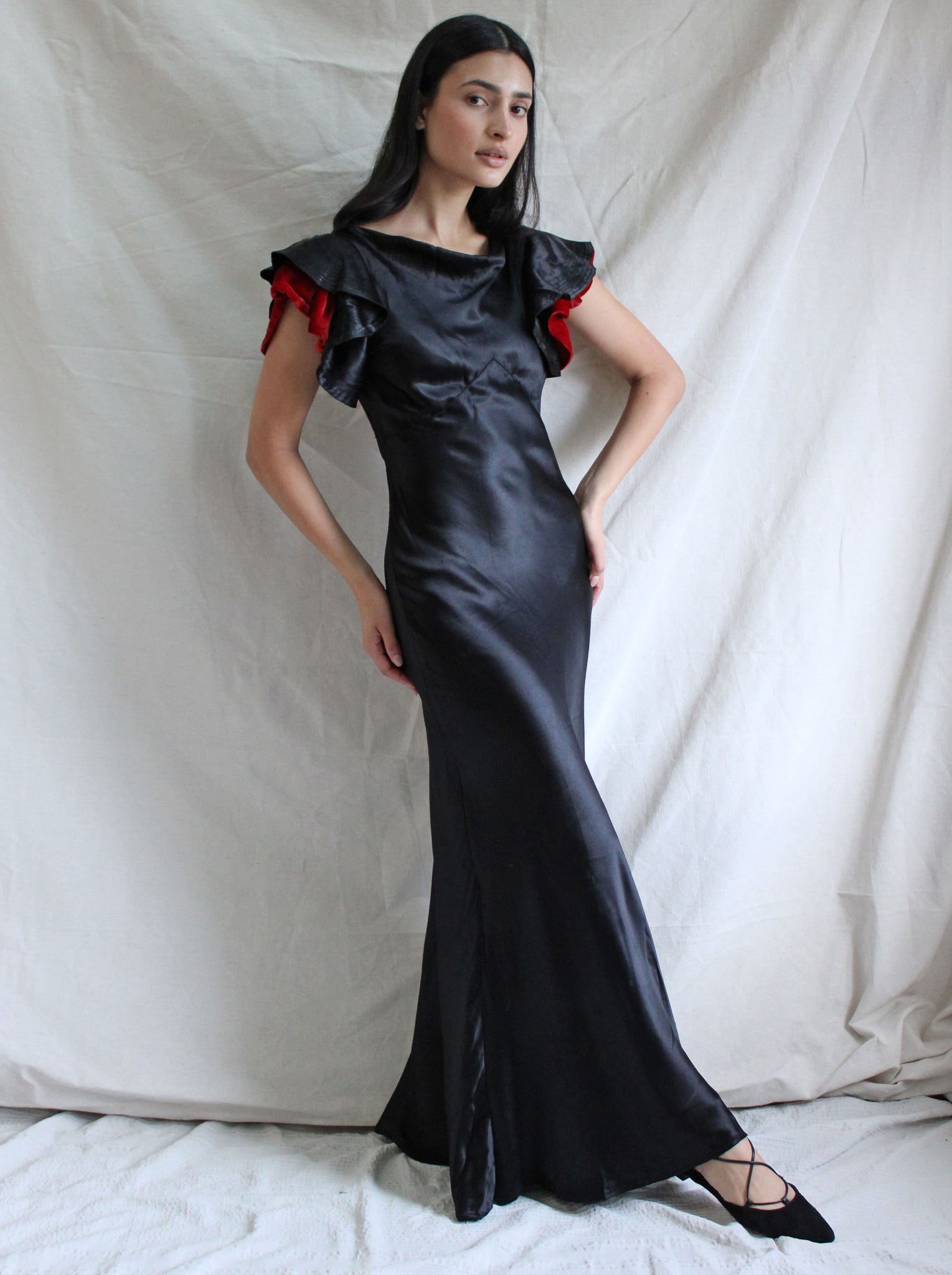 30s Satin & Velvet Gown