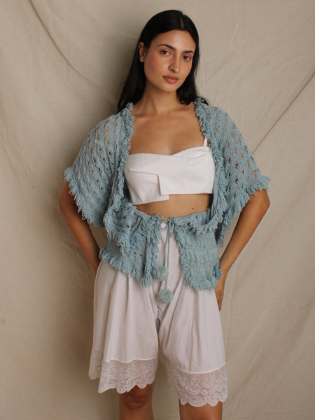 Circa 30s Crochet Pom Pom Sweater
