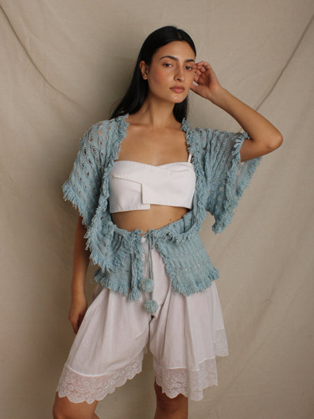 Circa 30s Crochet Pom Pom Sweater