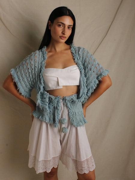Circa 30s Crochet Pom Pom Sweater
