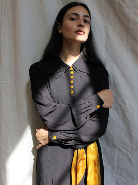 40s Double Collar Dress