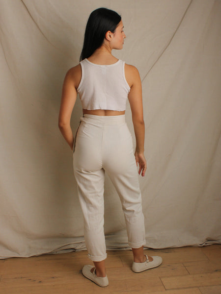 40s Hand Painted Cotton Trousers