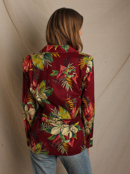 40s Floral Linen Jacket