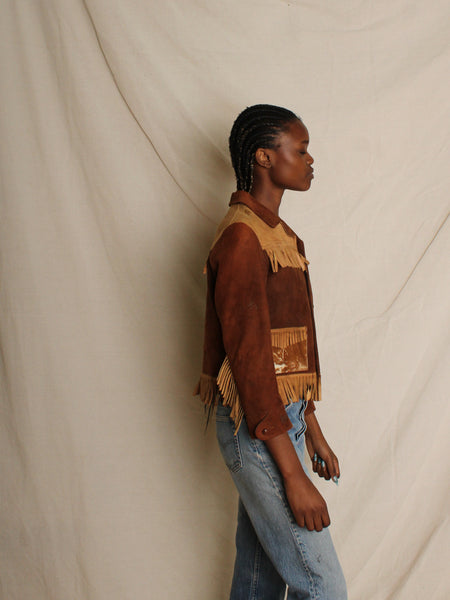 40s Hair on Hide Fringe Jacket