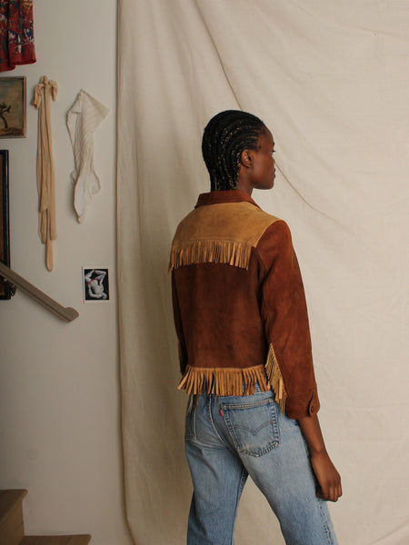 40s Hair on Hide Fringe Jacket