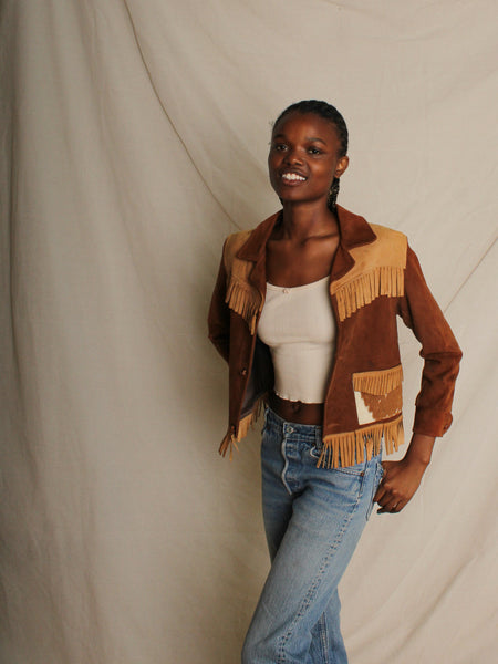 40s Hair on Hide Fringe Jacket