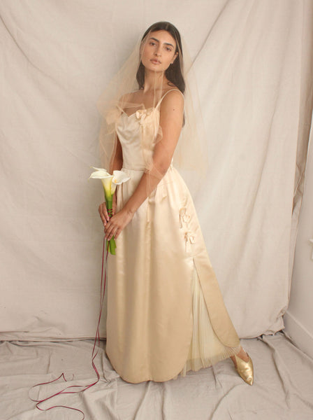 40s Florence Pritchett for Frank Starr Satin Gown