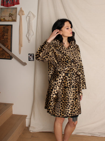 60s Leopard Swing Coat