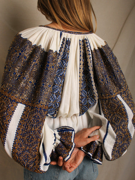 70s Beaded & Embroidered Blouse