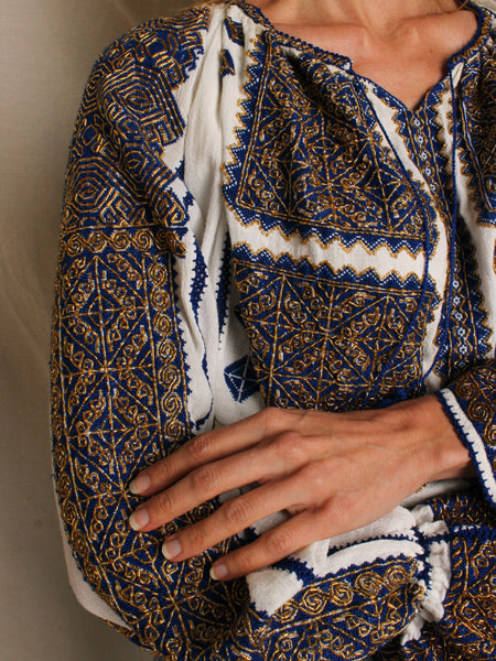 70s Beaded & Embroidered Blouse