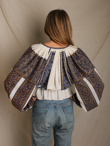 70s Beaded & Embroidered Blouse