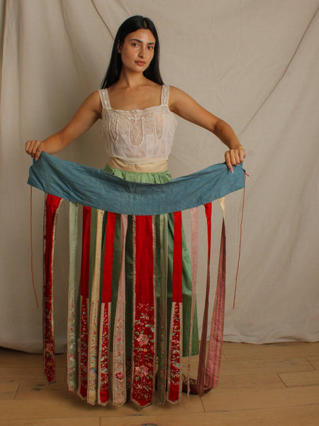 Circa 1900 Chinese Silk Embroidered Skirt
