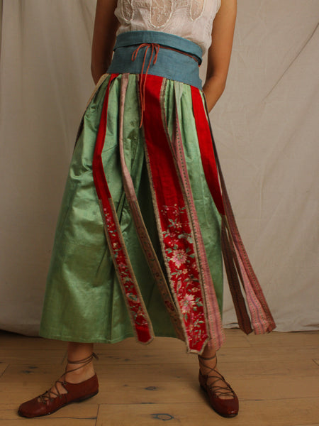 Circa 1900 Chinese Silk Embroidered Skirt