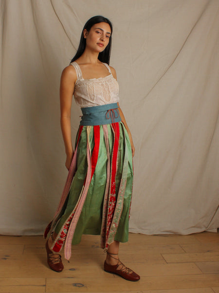 Circa 1900 Chinese Silk Embroidered Skirt