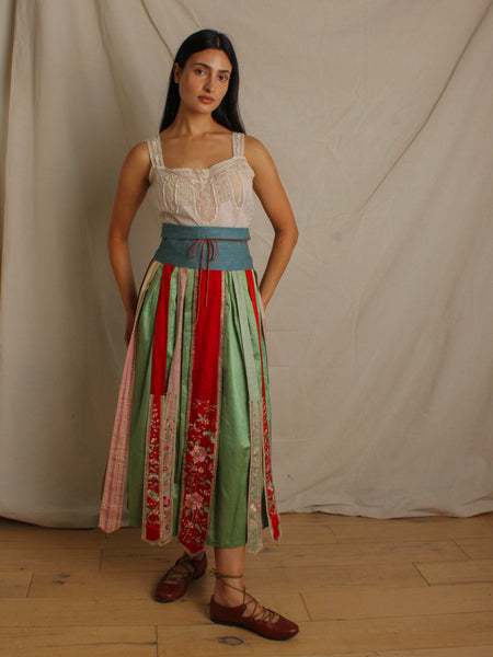 Circa 1900 Chinese Silk Embroidered Skirt