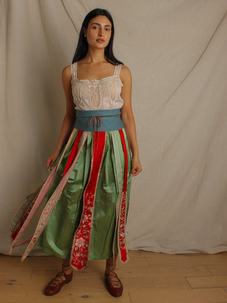 Circa 1900 Chinese Silk Embroidered Skirt