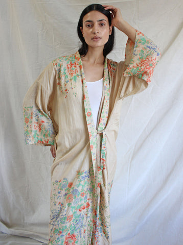 20s Pongee Silk Duster in Pastels