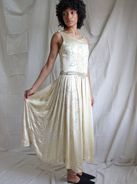 20s Couture Embellished Silk Dress