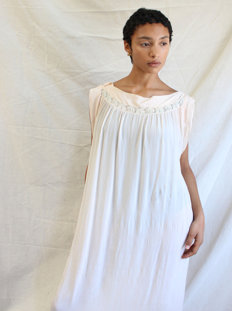 20s Lace Insertion Silk Dress Here Studio 20s Lace Insertion Silk Dress Here Studio