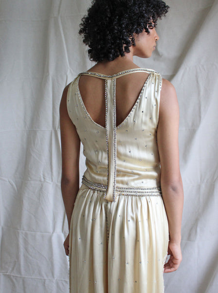 20s Couture Embellished Silk Dress
