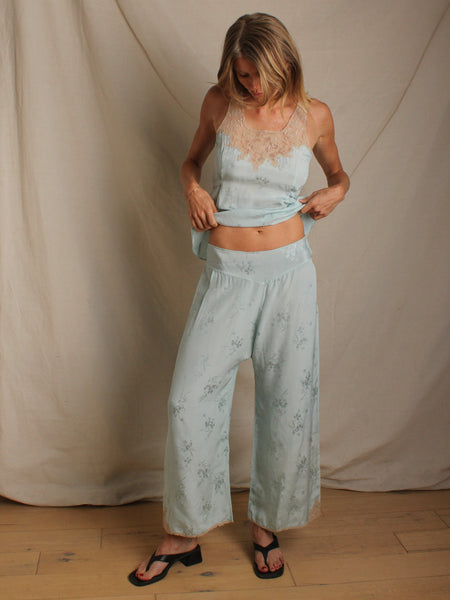 Early 30s Silk Jacquard Lounge Ensemble