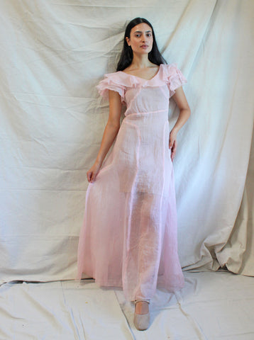 30s Pink Organza Gown