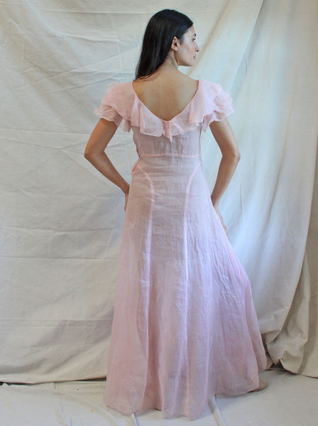 30s Pink Organza Gown