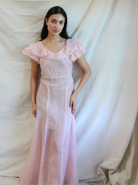 30s Pink Organza Gown