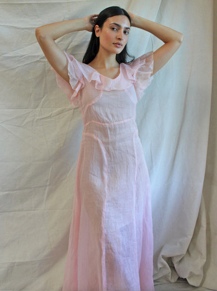 30s Pink Organza Gown